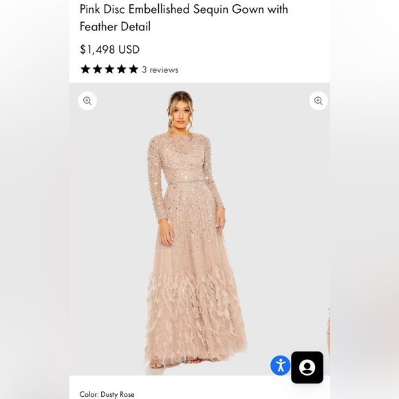 Mac Duggal Dresses & Skirts - Mac Duggal Embellished Sequin Gown with Feather Detail